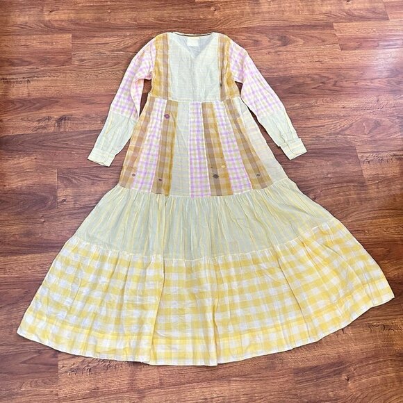 guadalupe designs Chelsea Yellow peasant shirt maxi Dress - Picture 5 of 8